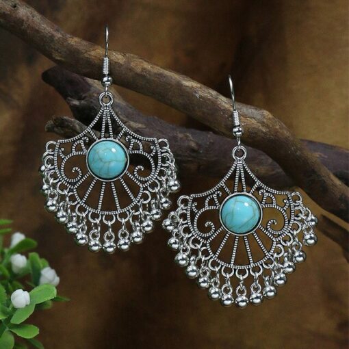 Tibetan Silver Geometric Boho Earrings