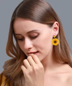 Bright & Refreshing Yellow Sunflower Earrings