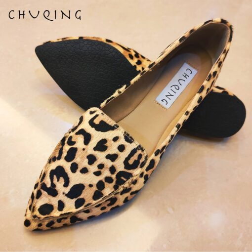 Flat Jaguar Print Haircalf Loafers