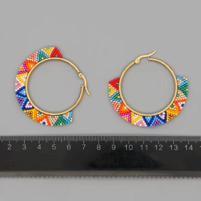 Big Beaded Hoop Earrings