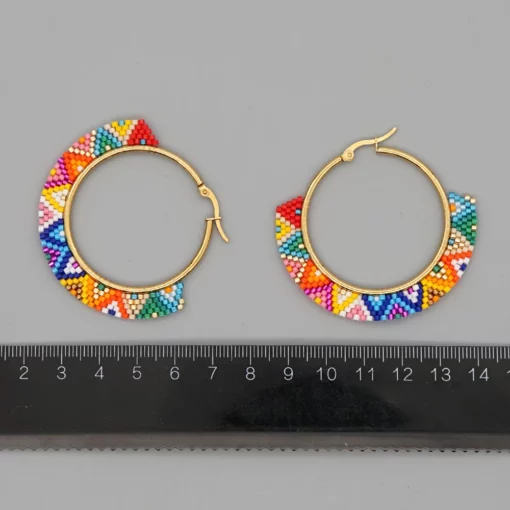 Big Beaded Hoop Earrings