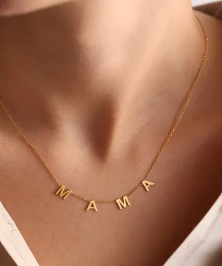 MAMA Pave Letter Necklace