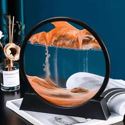 Moving Sand Art Picture Round Glass 3D