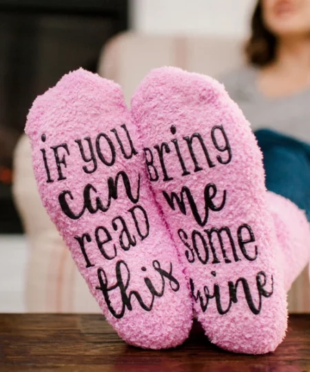 Wine Lover Custom Thermal Socks For Women