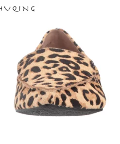 Flat Jaguar Print Haircalf Loafers