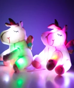 Multicolored Light Up Unicorn Plush Toy