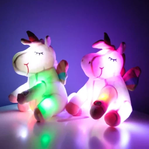 Multicolored Light Up Unicorn Plush Toy