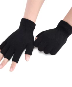 Black Half Finger less Gloves