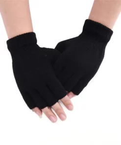 Black Half Finger less Gloves