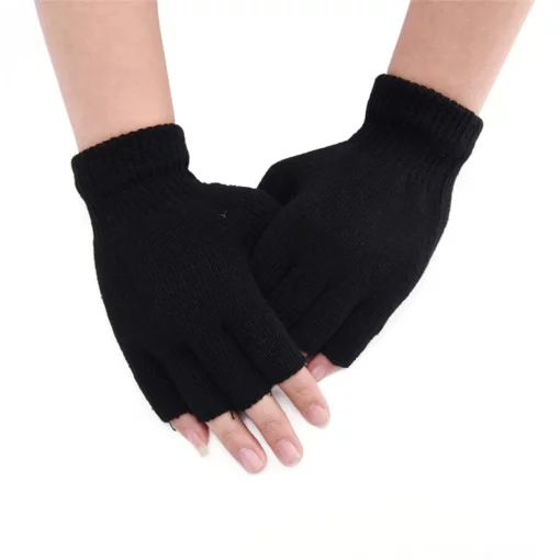 Black Half Finger less Gloves