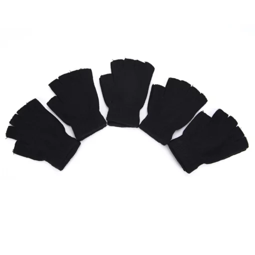 Black Half Finger less Gloves