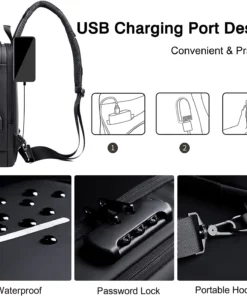 USB Sling Anti Theft Waterproof Backpack