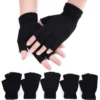 Black Half Finger less Gloves