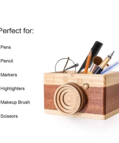 Creative Camera Wooden Pencil Stand