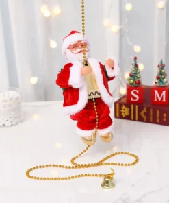 Musical Rope Climbing Santa For Cheerful Xmas Decor