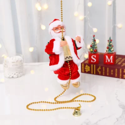 Musical Rope Climbing Santa For Cheerful Xmas Decor