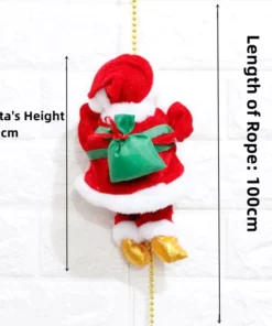 Musical Rope Climbing Santa For Cheerful Xmas Decor