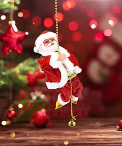 Musical Rope Climbing Santa For Cheerful Xmas Decor