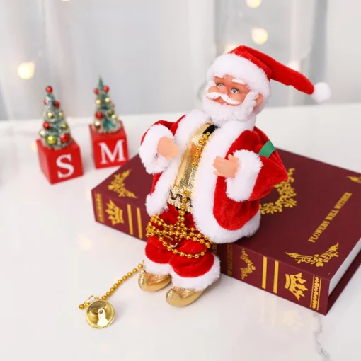 Musical Rope Climbing Santa For Cheerful Xmas Decor