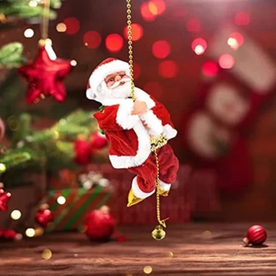 Musical Rope Climbing Santa For Cheerful Xmas Decor