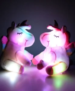 Multicolored Light Up Unicorn Plush Toy