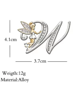 New Metal Luxury Angel Letter Brooch