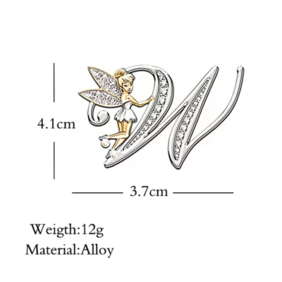 New Metal Luxury Angel Letter Brooch