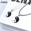 Punk Enamel Tai Ji Yin Yang Necklace