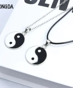 Punk Enamel Tai Ji Yin Yang Necklace