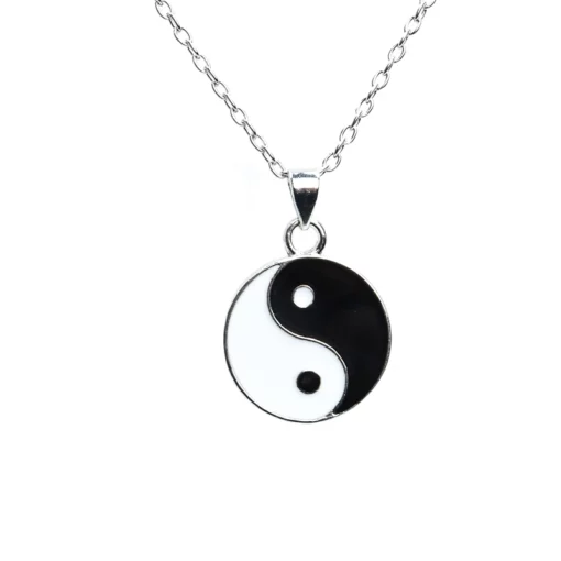 Punk Enamel Tai Ji Yin Yang Necklace