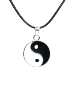 Punk Enamel Tai Ji Yin Yang Necklace