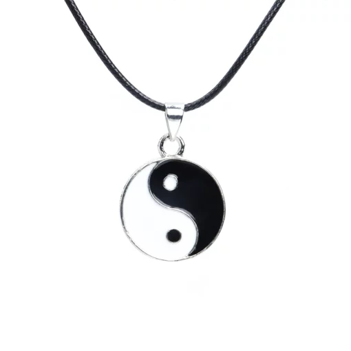 Punk Enamel Tai Ji Yin Yang Necklace