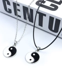 Punk Enamel Tai Ji Yin Yang Necklace